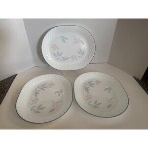 CORELLE Pink Trio Oval Serving Platters Set of 3 - 12” X 10” Corning Ware USA